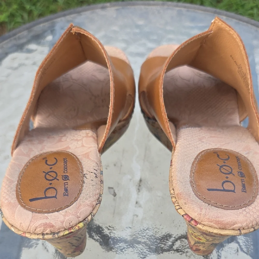 B.O.C Born Concept "Dianna" Floral Cork Wedge Sandals 8M - Picture 10 of 10